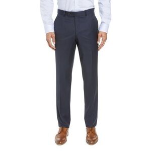 Ted Baker London Navy Jones Ct Trim Fit Wool Pants 41R NWT